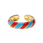 Stainless steel rings Gold-Red-Blue