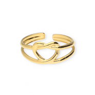 Stainless steel rings heart Gold