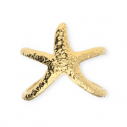 Stainless steel rings starfish Gold