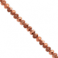 Top faceted beads 4x3mm disc Rose Gold-Pearl Shine Coating