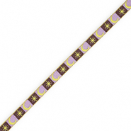 BY31&reg; Ribbon tekst moon and star Dark Brown-Lavender Purple-Lime Yellow-Gold