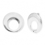Stainless steel findings earrings / earpin round with loop Silver