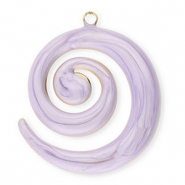 Stainless steel charms spiral Gold-Lilac Marble