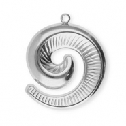 Stainless steel charms spiral Silver