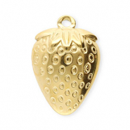 Stainless steel charms strawberry Gold