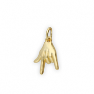 Brass TQ metal charms "I love you" Gold