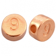 DQ metal number beads # 9  Rose gold (nickel free)