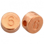 DQ metal number beads # 6 Rose gold (nickel free)