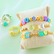 Inspirational Sets Cheerful bracelets and rings with polymer beads