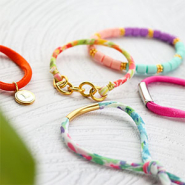 Inspirational Sets This is how to mix stitched elastic ribbon Ibiza with stainless steel tube beads for the prettiest bracelets
