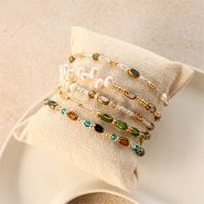 Inspirational Sets Inspiration time with oval glass beads with gold rim