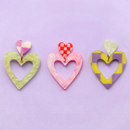 Inspirational Sets Mix and match resin pendants and stainless steel charms in heart shape