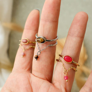 NEW Beautiful stainless steel rings with natural stone