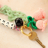 Inspirational Sets Colourful pendants with crocheted keychains and resin pendants