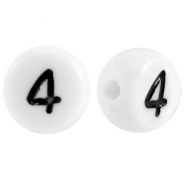 Acrylic letterbeads number 4 White