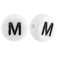 Acrylic letterbeads letter M White