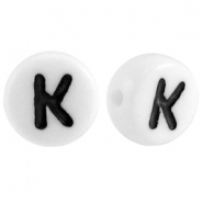Acrylic letterbeads letter K White