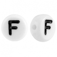 Acrylic letterbeads letter F White
