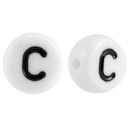 Acrylic letterbeads letter C White