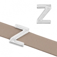 DQ metal letter slider "Z" &Oslash;10.3x2.3mm Antique silver (nickel free)