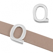 DQ metal letter slider "Q" &Oslash;10.3x2.3mm Antique silver (nickel free)