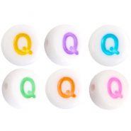 Acrylic letterbeads letter Q Multicolor-White