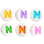 Acrylic letterbeads letter N Multicolor-White