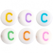 Acrylic letterbeads letter C Multicolor-White