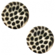 12mm flat Polaris Elements cabochon sleopard Silk beige