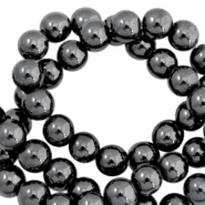 Round hematite beads 8mm  Anthracite grey