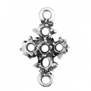 TQ metal charms connector cross Antique silver