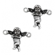 TQ metal charms angel connector Antique silver
