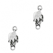 TQ metal charms connector feathers Antique silver