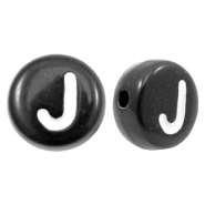 Acrylic letter beads letter J Black