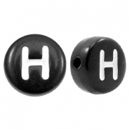 Acrylic letter beads letter H Black