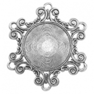 Charms TQ metal Baroque style Antique Silver