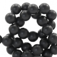 Natural stone beads 6mm Matt Black