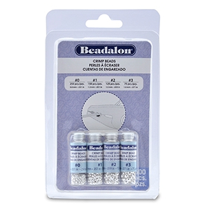 Beadalon Crimp Bead Variety Pack (0.8mm, 1.3mm, 1.5mm, 1.8mm) Silver