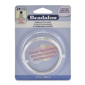 Beadalon German Style Wire 24Gauge Round Silver