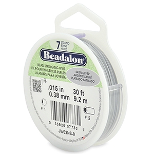 Beadalon stringing wire 7 strand 0.38mm Satin Silver