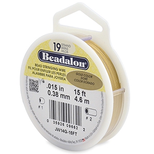 Beadalon stringing wire 19 strand 0.38mm Gold