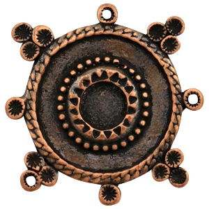 Charms TQ metal round Boho style with settings Copper (Nickel Free)