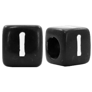 Acrylic letter beads letter I Black