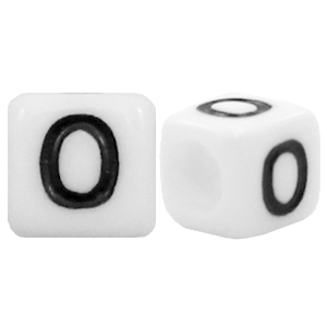 Acrylic letter beads letter O White