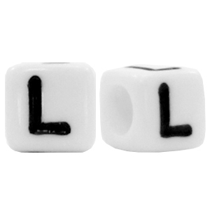 Acrylic letter beads letter L White