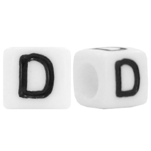 Acrylic letter beads letter D White