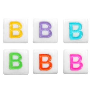 Acrylic letter beads letter B Multicolour-White