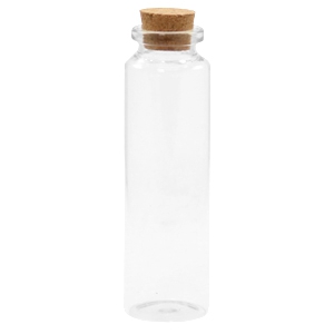 Wish bottle with cork 10x3cm Transparent