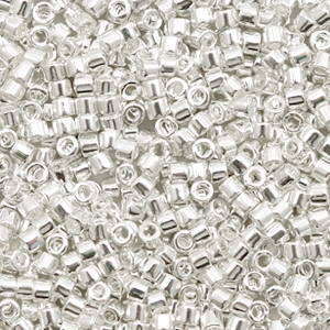 Miyuki beads delica's 11/0 Bright Sterling Plated Silver