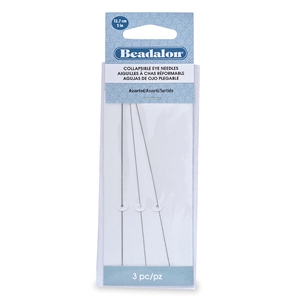 Beadalon Collapsible Eye Needles 12.7mm assorted Silver